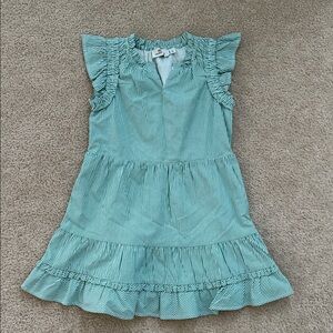 Vineyard Vines Girl’s Dress in Green and White Stripes